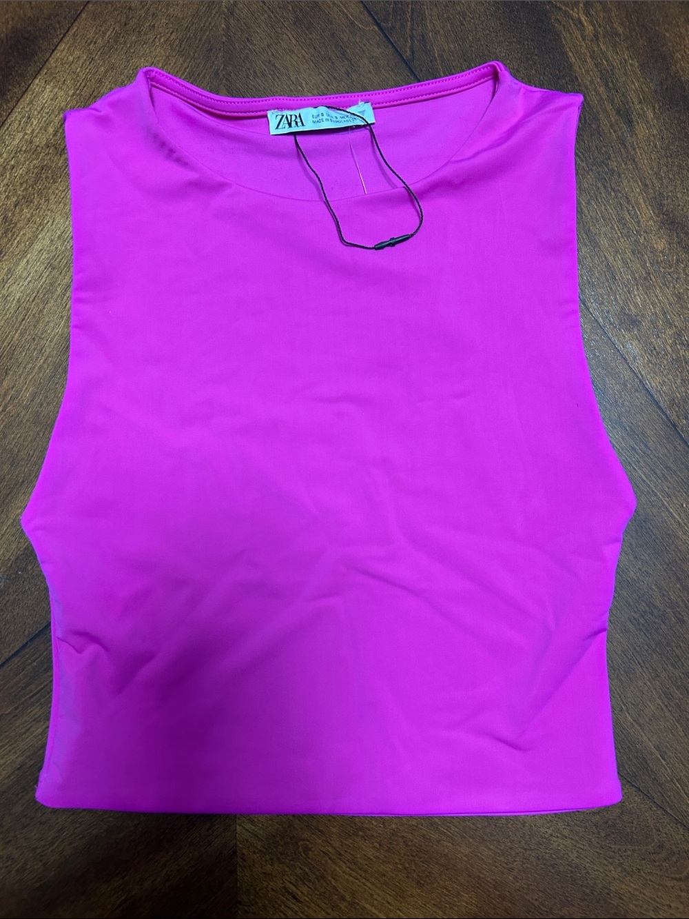 Zara Hot Pink Sleeveless Crop Top